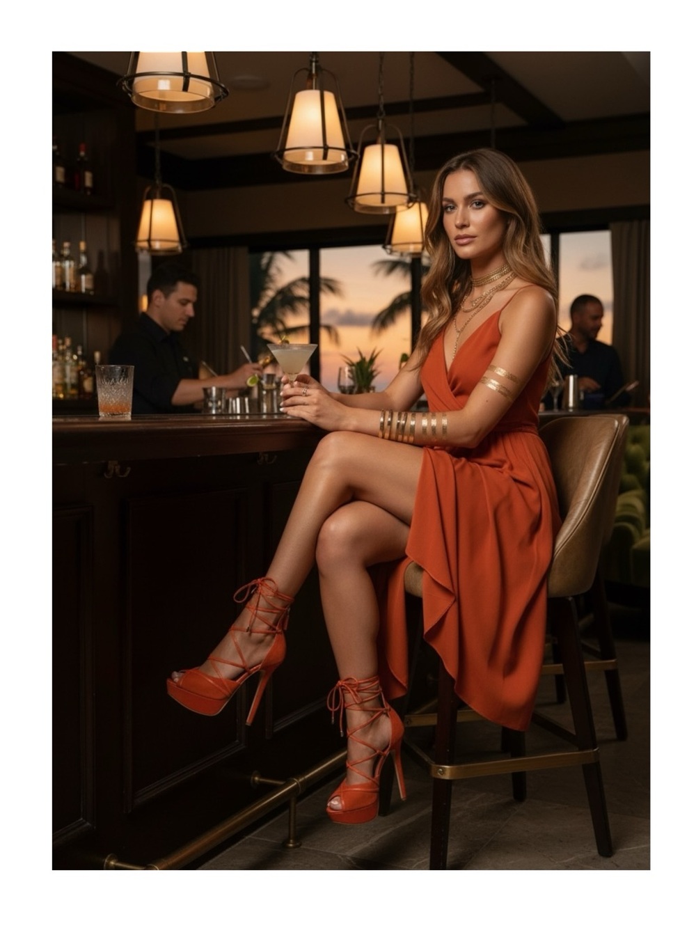 Guess 𖦹 Raja Ankle Wrap Peep Toe Platform Stiletto Heels 𖦹 Orange Suede 𖦹 8M